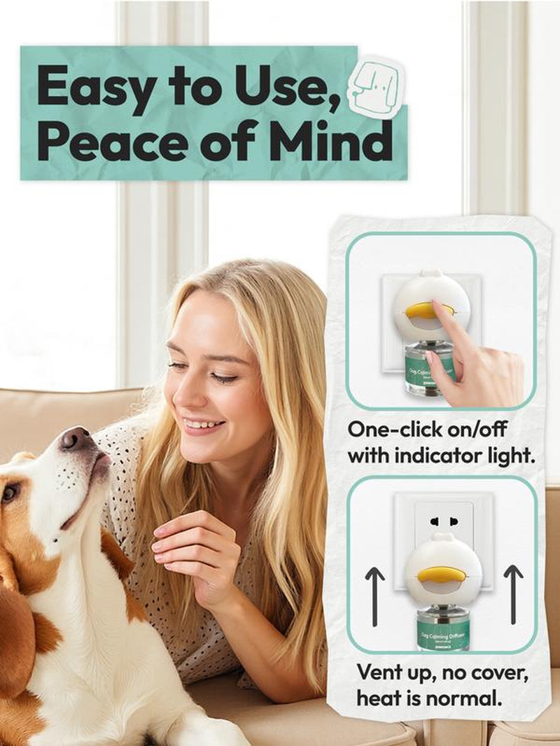 Dog Calming Diffuser Plug-In (1–3 Pack) – Stops Stress Peeing, Barking & Anxiety, Safe Pheromone Formula for Dogs