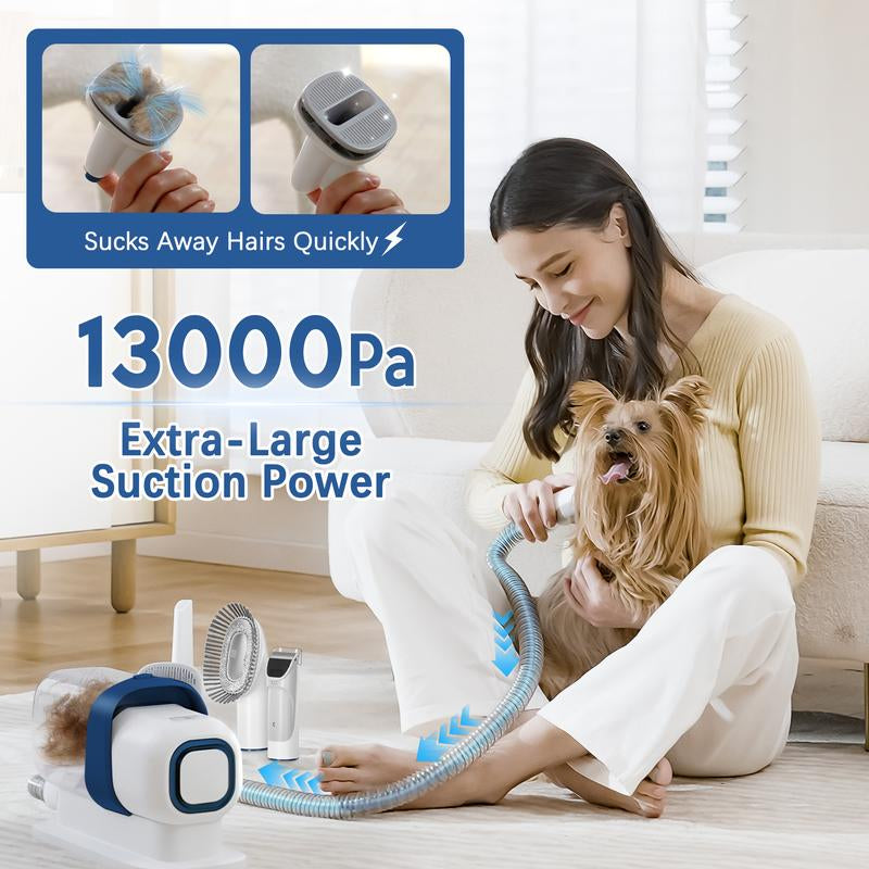 Multi-Suction Pet Grooming Kit, 2.3L, with Pet Grooming Tools for Shedding Pet Hair, New Upgrade