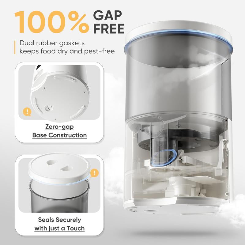 Warcat Smart Vacuum Pet Feeder with Camera, 4.5L Automatic Cat Feeder with Night Vision, 2.4G Wifi Dog Feeder with 2-Way Audio, Timed Feeding & APP Control, Dual Power Supply, Jam-Proof Dry Food Dispenser for Cats & Small Dogs Tiktokshopblackfriday