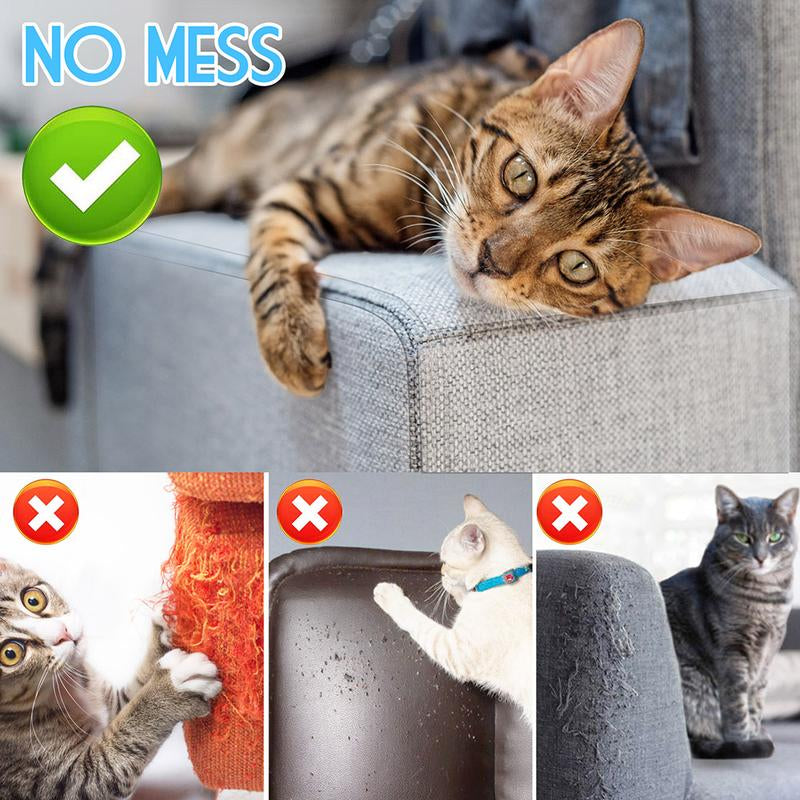 8Pcs Cat Scratch Guards Couch Anti-Scratch Deterrent Large Pad Tape Clear Furniture Protectors Scratch Protector