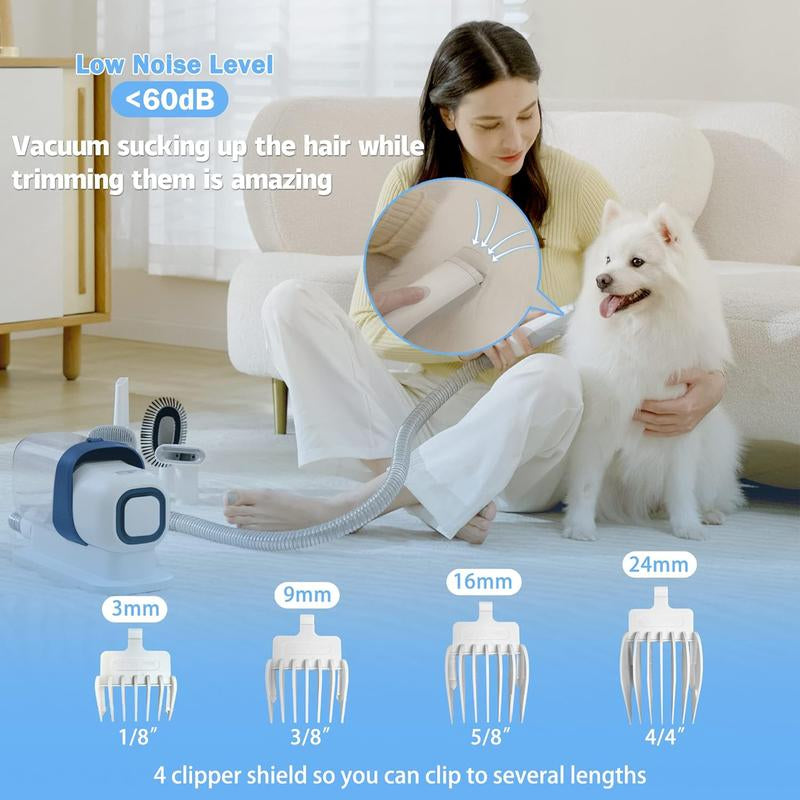 Multi-Suction Pet Grooming Kit, 2.3L, with Pet Grooming Tools for Shedding Pet Hair, New Upgrade